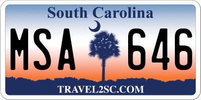 SC license plate MSA646