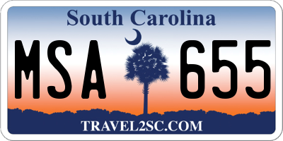SC license plate MSA655