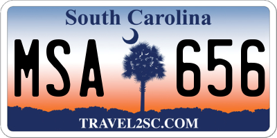 SC license plate MSA656