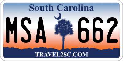 SC license plate MSA662