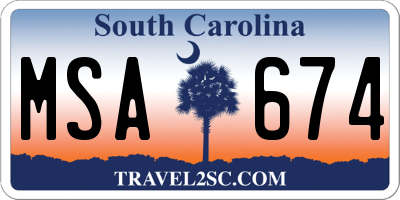 SC license plate MSA674