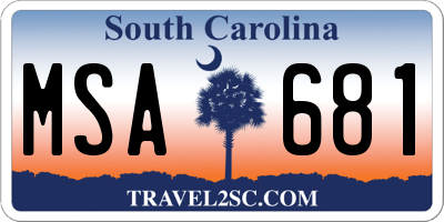 SC license plate MSA681
