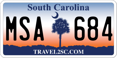 SC license plate MSA684