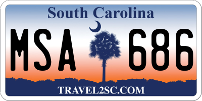 SC license plate MSA686