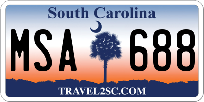 SC license plate MSA688