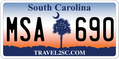 SC license plate MSA690