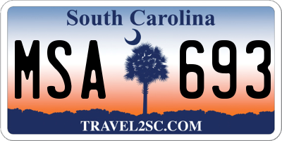 SC license plate MSA693