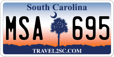 SC license plate MSA695