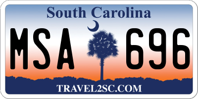 SC license plate MSA696