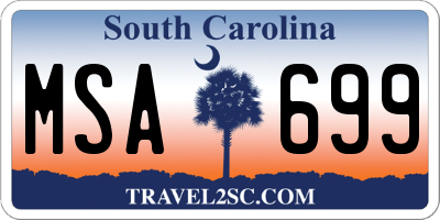 SC license plate MSA699