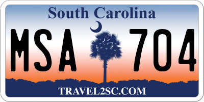 SC license plate MSA704