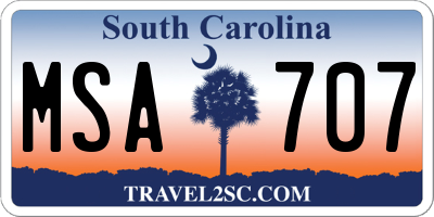 SC license plate MSA707