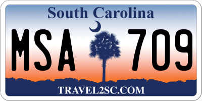 SC license plate MSA709