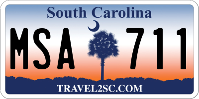 SC license plate MSA711