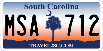 SC license plate MSA712