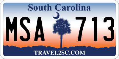 SC license plate MSA713