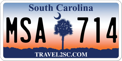 SC license plate MSA714
