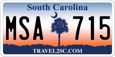 SC license plate MSA715