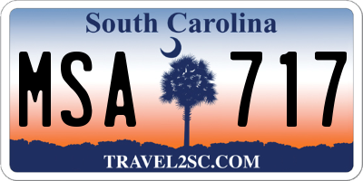 SC license plate MSA717