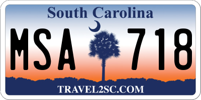 SC license plate MSA718