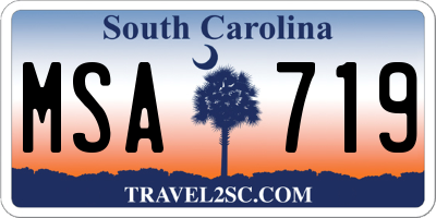 SC license plate MSA719