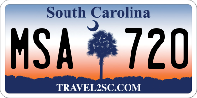 SC license plate MSA720