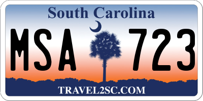 SC license plate MSA723