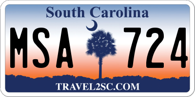 SC license plate MSA724