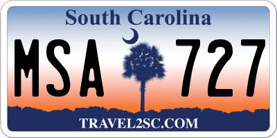 SC license plate MSA727
