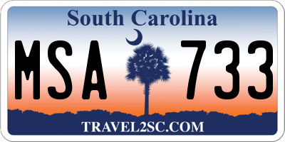 SC license plate MSA733
