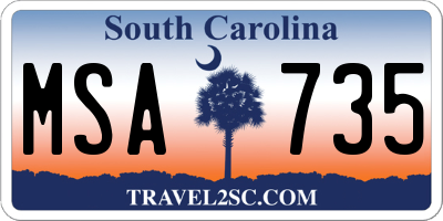 SC license plate MSA735