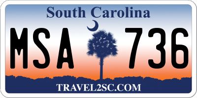 SC license plate MSA736