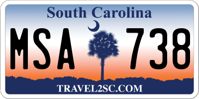 SC license plate MSA738