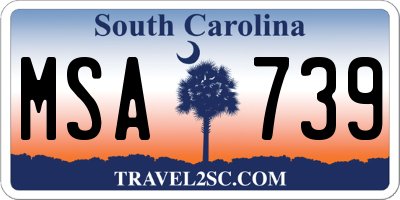SC license plate MSA739