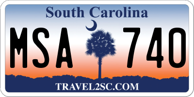 SC license plate MSA740