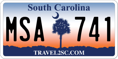 SC license plate MSA741