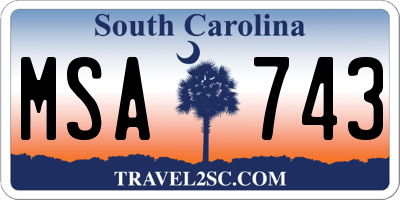 SC license plate MSA743