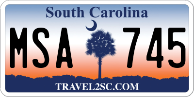 SC license plate MSA745