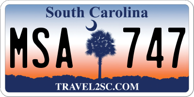 SC license plate MSA747