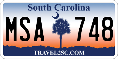 SC license plate MSA748