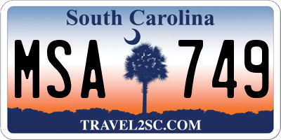 SC license plate MSA749