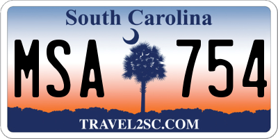 SC license plate MSA754
