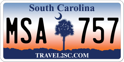 SC license plate MSA757