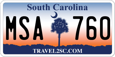 SC license plate MSA760