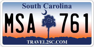 SC license plate MSA761