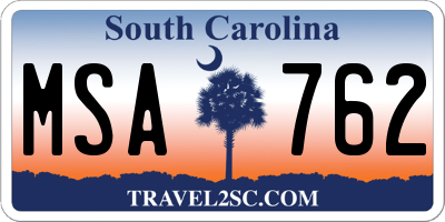 SC license plate MSA762