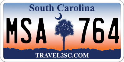 SC license plate MSA764