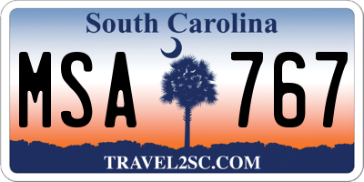 SC license plate MSA767