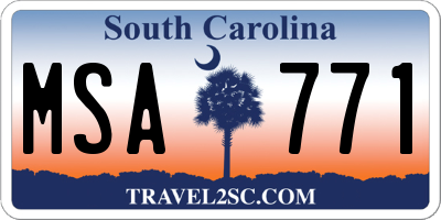 SC license plate MSA771