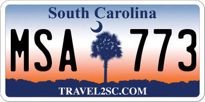 SC license plate MSA773